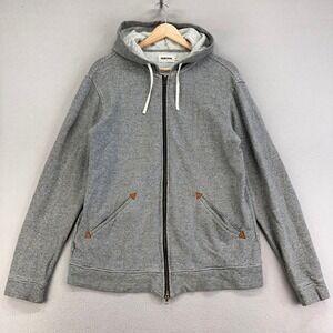 Taylor Stitch The Apres‎ Hoodie Sweatshirt Mens M 40 Striped Organic Cotton Hemp